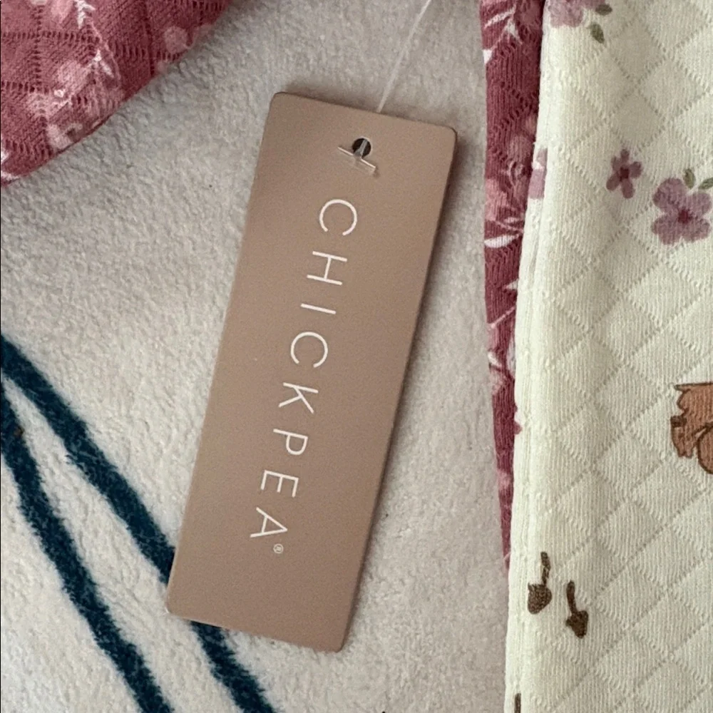 Baby Chickpea Onsie Bundle - Pink Floral and White - Size 0 to 3 months